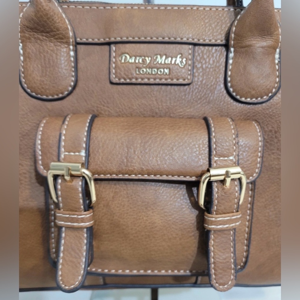 Darcy Marks London Satchel Crossbody Bag Brown Vegan Leather - Picture 6 of 16